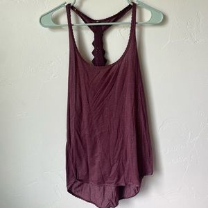 maroon open back lululemon tanktop
